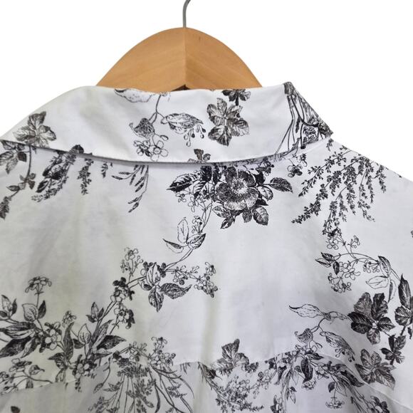 Foxcroft Wrinkle Free Fit Top Womens SZ 18W Floral Button Blouse Preppy Office - Picture 8 of 12